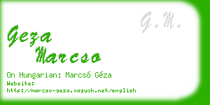 geza marcso business card